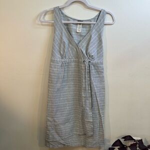 Patagonia Light Gray Striped Midi Dress